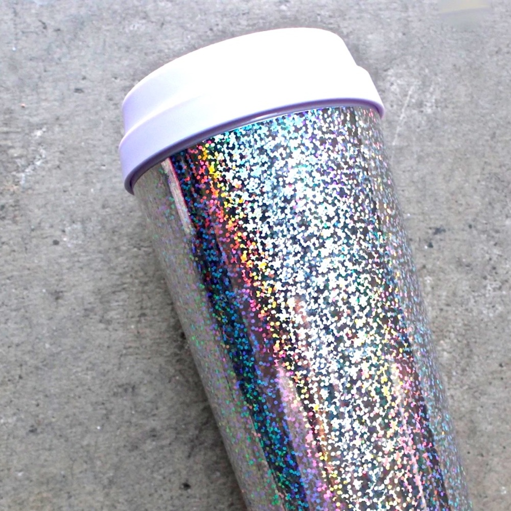 Ban. do holographic mug for  hot beverages 8" height.16 oz. Acrylic.
